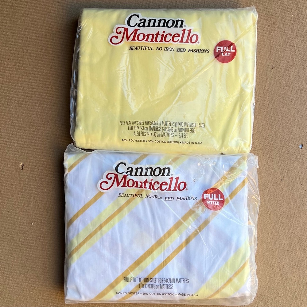 Canon Monticello Yellow and White Bed Sheets